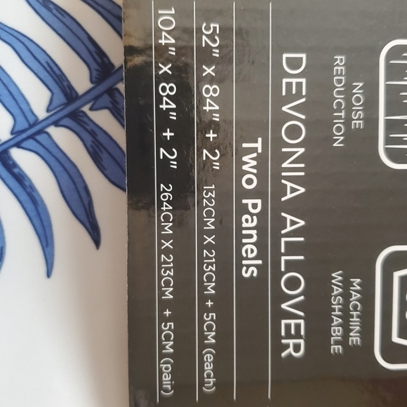 HALF MOON DEVONIA ALLOVER TWO PANELS. ROOM DARK. CURTAINS NOISE REDUC. 52X84 NWT - Picture 7 of 10